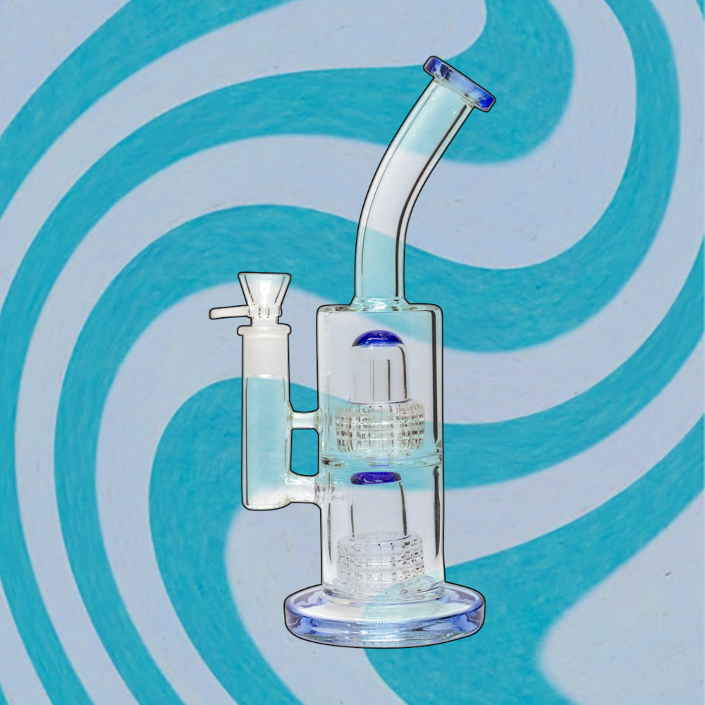 12 Inch Bent Neck with Double in Line Shower Percs