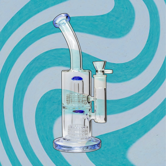12 Inch Bent Neck with Double in Line Shower Percs