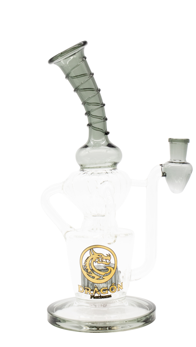 Dragon Platinum Glass Water Pipe - Premium Smoking Piece