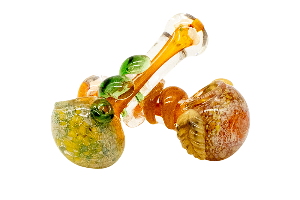Glass Hand Pipe Fumed Marble Spoon
