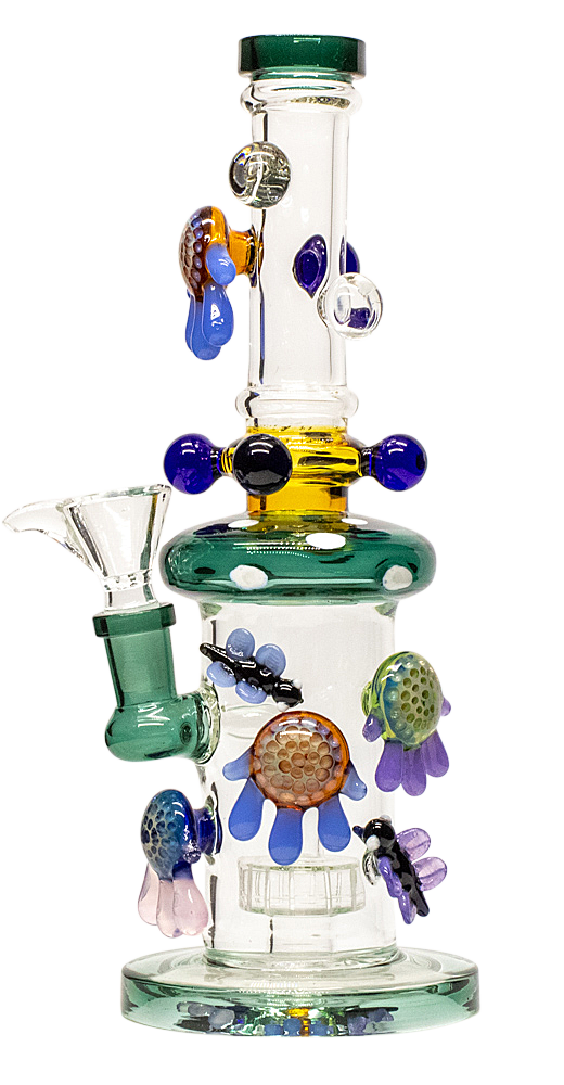 10" Straight Water Pipe with floating Mandala
