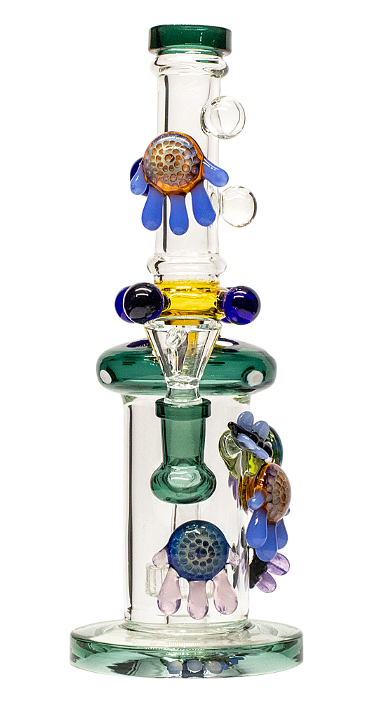 10" Straight Water Pipe with floating Mandala