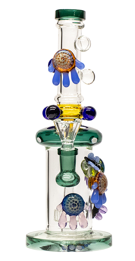 10" Straight Water Pipe with floating Mandala
