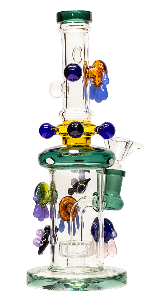 10" Straight Water Pipe with floating Mandala