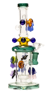 10" Straight Water Pipe with floating Mandala