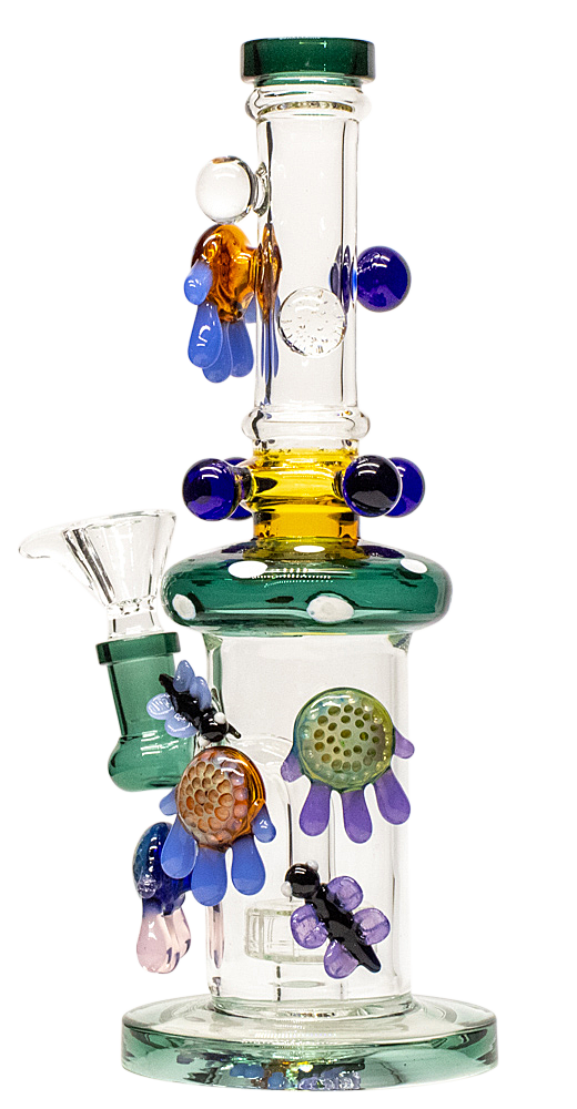 10" Straight Water Pipe with floating Mandala