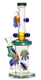 10" Straight Water Pipe with floating Mandala