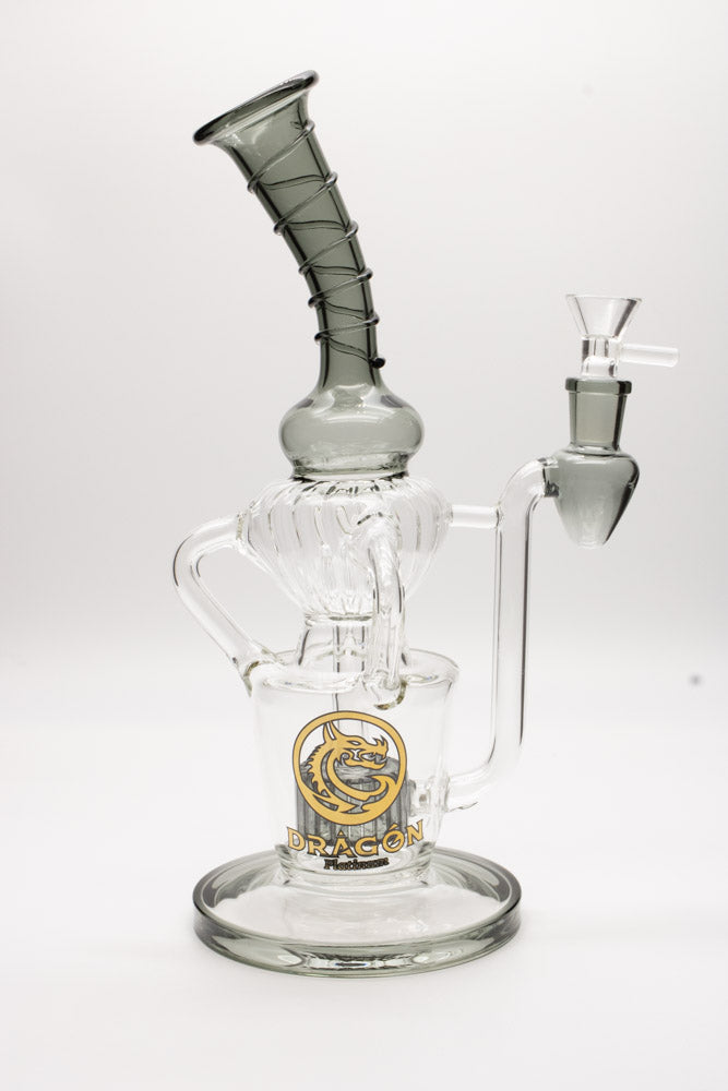 Dragon Platinum Glass Water Pipe - Premium Smoking Piece