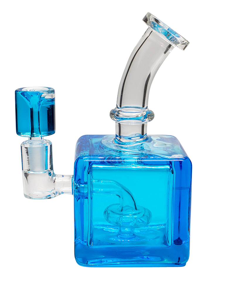 7.5 inch GoG Colorful Fluid Filled Cube Water Pipe
